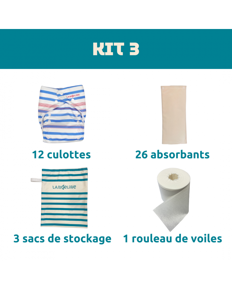 pack de couches lavables évolutives - Kit 3